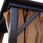3x4m Rectangular Roof Aluminum Gazebo Brown - Image 5