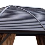 3x4m Rectangular Roof Aluminum Gazebo Brown - Image 6