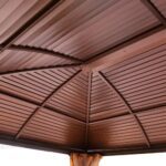 3x4m Rectangular Roof Aluminum Gazebo Brown - Image 7