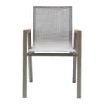 Swin Aluminum Dining Chair in Brown and Grey