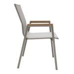 Swin Aluminum Dining Chair in Brown and Grey