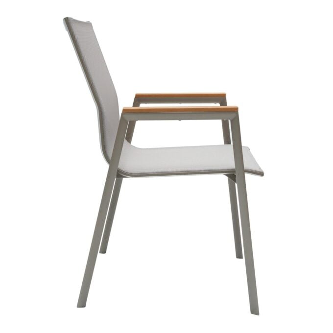 Swin Aluminum Dining Chair in Brown and Grey