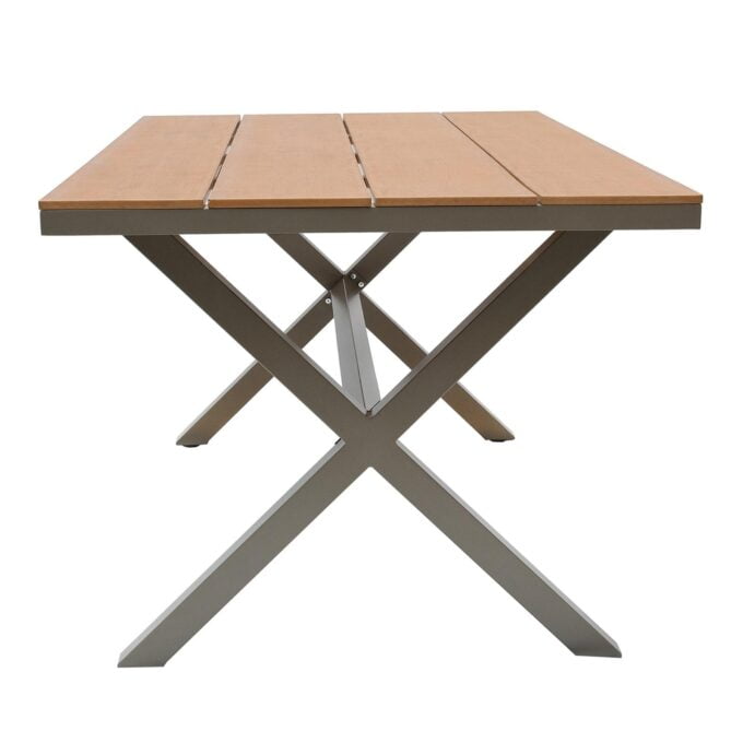 Swin Aluminium&PVC Rectangle Shape Dinning Table ,Brown&Grey