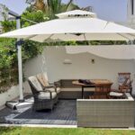 Swin Aluminum Garden Umbrella White Color With Rotating Handle - Image 3