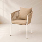 Aluminum Frame & Rope Dining Chairs with Cushion