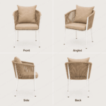 Aluminum Frame & Rope Dining Chairs with Cushion - Image 3
