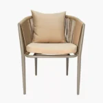 Swin All-Weather Resistant Aluminum Frame WPC 6-Seater Outdoor Dining Set with Cushions for Garden and Backyard - Image 4