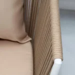 Swin  Weatherproof Aluminum Frame WPC 4-Seater Outdoor Dining Set with Cushions for Garden - Image 4