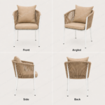 SWIN Aluminum Frame+Rope Dining Chairs with Cushion - Image 3