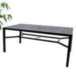 swin complete aluminium table-dark brown