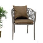 Swin Aluminium & Rope Chair With Cushion Brown