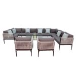 Swin Aluminum Frame Rope Style 10 Seater Outdoor lounge Sofa Set - Image 2