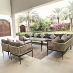 Swin Aluminum Frame Rope Style 10 Seater Outdoor lounge Sofa Set