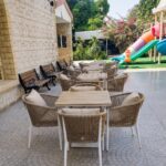 SWIN Square Aluminum Single Leg Table for Garden and Outdoor Patio - Image 3