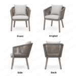 Swin Luxurious Aluminum Frame 8-Seater Outdoor Dining Set with Cushions for Balcony and Backyard - Image 3