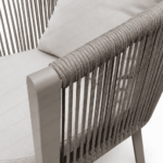 Swin Modern Patio Outdoor Aluminum And Rope Dining Chair with  Cushions Grey - Image 4