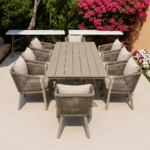 Swin Modern Outdoor Garden Aluminum & WPC Rectangle Dining Table - Image 6
