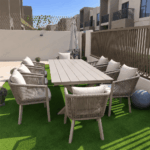 Swin Modern Outdoor Garden Aluminum & WPC Rectangle Dining Table - Image 7