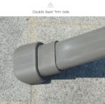 Swin Delicate Outdoor Aluminum 3-Seater Swing With  Comfortable Cushion for Garden Balcony Terrace and Patio, Brown and Grey - Image 7