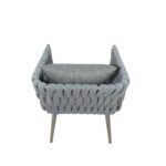 Swin Stylish Aluminum & Rope Outdoor Patio Dining Chair With Cushion Grey - Image 3