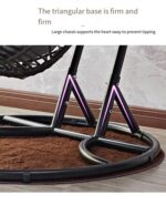 Swin Fancy Outdoor Iron Hanging Chair With  Comfortable Cushion for Garden Balcony Terrace and Patio, Grey - Image 5