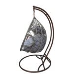 Swin Fancy Outdoor Iron Hanging Chair With  Comfortable Cushion for Garden Balcony Terrace and Patio, Grey - Image 3