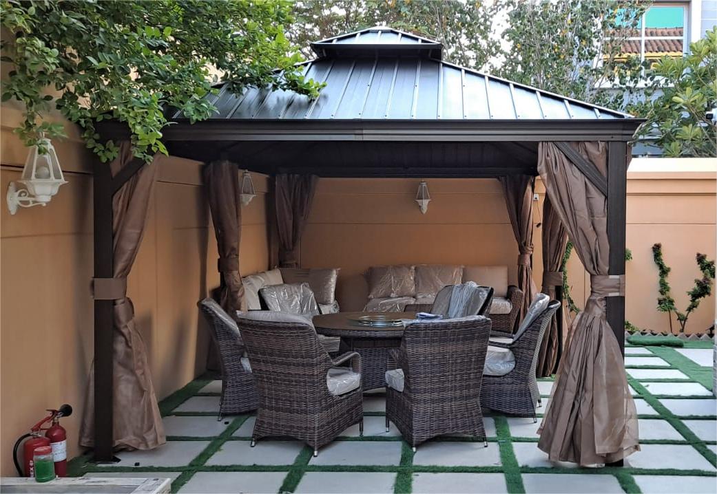 خيمة ألمنيوم بسقف مزدوج مقاس 3.65x6 باللون البني photo review