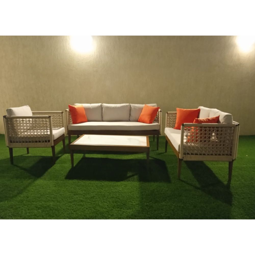 Swin Aluminum Hand Rope 6-Seater Outdoor Garden Furniture Sofa Set photo review