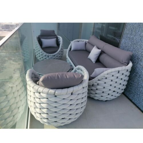 Outdoor Comfort Rope Articles Leisure Terrace Chair Garden Sofas Set for Villa Hotel photo review