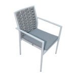 Swin Aluminum Frame 6-Seater Outdoor Dining Set with Cushions for Garden and Patio - Image 4