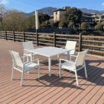 Swin Wonderful Aluminum  4-Seater Outdoor Dining Set  for Garden and Patio, White - Image 2