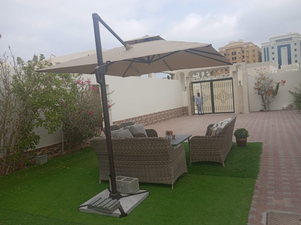 Swin Patio Garden Umbrella with Marble Base - Khaki photo review