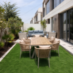 Swin 6-Seater Outdoor Dining Set with All-Weather Resistant Aluminum Frame, WPC & Cushions for Garden and Backyard - Image 3