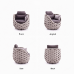 Comfort Rope Articles Leisure Terrace Chair 7 Seaters Sofa Set For Villas - Image 4