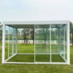 Shuttered roof Aluminum 3x4m Galass Room with Sliding Door - Image 3