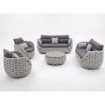 Comfort Rope Articles Leisure Terrace Chair 7 Seaters Sofa Set For Villas - Image 3