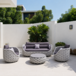 Comfort Rope Articles Leisure Terrace Chair 7 Seaters Sofa Set For Villas - Image 7