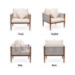 Swin Premium 8 Seater Outdoor Garden Sofa with Durable Aluminum Frame, Comfortable Sponge Cushion, and Weather-Resistant Polyester Fabric - Image 4