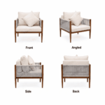 Swin Premium 8 Seater Outdoor Garden Sofa with Durable Aluminum Frame, Comfortable Sponge Cushion, and Weather-Resistant Polyester Fabric - Image 4