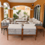Swin Premium 8 Seater Outdoor Garden Sofa with Durable Aluminum Frame, Comfortable Sponge Cushion, and Weather-Resistant Polyester Fabric - Image 7