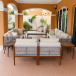 Swin Premium 8 Seater Outdoor Garden Sofa with Durable Aluminum Frame, Comfortable Sponge Cushion, and Weather-Resistant Polyester Fabric - Image 7