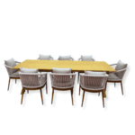 Swin Aluminum Frame 8-Seater Outdoor Patio Dining Set with Cushions - Image 2