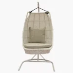 Swin Outdoor Comfortable Swing Chair Home Balcony Hanging White  Basket Wicker Chair Swing - Image 2