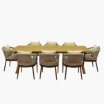 Swin Aluminum Frame 8-Seater Outdoor Dining Set with Cushions - Image 2