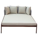 Swin Double Daybed with Aluminum Frame in Wood Finish & Off-White Cushions - Image 2