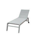 Swin Luxury Aluminum Frame Sunbed with Polyester & Sponge - Durable Outdoor Lounger in White