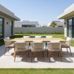 Swin Aluminum Frame 8-Seater Outdoor Dining Set with Cushions