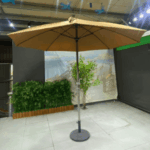 Swin Center Pole Garden Umbrella with Sturdy Metal Base Ideal for Rooftop and Terrace Use, Durable Aluminum Alloy Pole, and High-Quality Fabric Canopy - Image 2