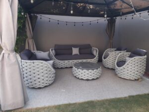 Comfort Rope Articles Leisure Terrace Chair 7 Seaters Sofa Set For Villas - Image 6