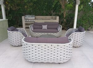 Comfort Rope Articles Leisure Terrace Chair 7 Seaters Sofa Set For Villas - Image 7
